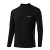 Roupa interior térmica de veludo dupla face Camiseta masculina de manga comprida Camisa base de gola semi-alta Outono e inverno Temperatura constante interna Gola média Roupas de outono Camisa pequena