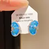 Brinco Duplo Coração Sombra de Jade ~ Agulha de Prata Zircônia Coração Gota de Água Brincos com Atmosfera Cool Brincos de Luxo Leve Acessórios de Brinco de Alta Qualidade para Mulheres