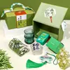 Set de Regalo Zongzi del Festival del Bote del Dragón, Caja de Regalo Corporativa de Negocios de Cuero de Lujo Ligero, Caja de Regalo Portátil Estilo Fresco