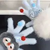 Guantes Peludos de Pingüino Pez Lindo para Mujer en Invierno, Cálidos y a Prueba de Frío, a Prueba de Viento, Guantes de Dedos Completos de Dibujos Animados para Estudiantes