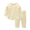 Conjunto de Roupa de Outono Infantil, Conjunto de Roupa Íntima de Camada Base Quente de Manga Comprida para Bebê Estilo Coreano, Algodão Canelado, Roupa para Bebê de 100 Dias