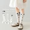 Calcetines de niña primavera y verano calcetines finos de algodón blanco y negro cachorro calcetines de media pantorrilla para niños calcetines de bebé transpirables para niños venta al por mayor
