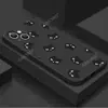 Estilo minimalista ins japonês e coreano tela cheia gatinho preto 18pro cor sólida fosca capa de celular iPhone 17 furo de precisão capa protetora