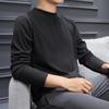 Camiseta de Fondo de Terciopelo Pesado de 280 g de Doble Cara con Cuello Redondo para Otoño e Invierno para Hombre, Camiseta de Manga Larga Elegante para Negocios, Ropa Interior Cálida para Otoño