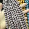 Contas Soltas de Pedra Vulcânica Aromaterápica Coloridas, Contas Redondas de Pedra Vulcânica Sete Cores, Acessórios para Joias Artesanais DIY Semi-Acabados