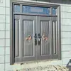 Porta Dupla de Liga de Zinco com Quatro Painéis para Entrada de Vila, Porta Antifurto para Entrada de Quintal, Adequada para Casas Autoconstruídas Rurais