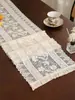 Camino de Mesa de Encaje, Disponible en Stock, Encaje Floral de Poliéster con Borde Festoneado, Múltiples Diseños Disponibles para Comedor, Boda, Fiesta y Decoración del Hogar, Suministro Directo de Fábrica
