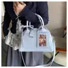 Bolso Boston Retro Coreano de Mano para Mujer Primavera Temprana 2025 Nuevo Nicho Moda Versátil Bolso de Hombro Cruzado