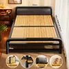 Cama de solteiro dobrável para uso doméstico, cama simples para cuidados pós-parto, cama de solteiro/casal para cochilo e plantão, cama de ferro para quarto de aluguel para adultos