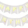 Bandera de Papel con Letras de Feliz Cumpleaños Flor de Cola de Pez para el Primer Año del Bebé Decoración de Fiesta de Cumpleaños Banderín de Bandera Colorido