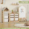 Gabinete de Almacenamiento de Juguetes para Habitación Infantil Combinación de Gabinete con Pizarra Magnética de Madera Maciza Gabinete de Almacenamiento y Organización Multicapa