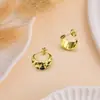Pendientes de Pliegues Texturizados en Forma de C para Mujer, Diseño de Nicho, Aros Irregulares con Textura Martillada, Aretes y Pendientes de Estilo Metálico Simple