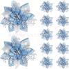 14,5cm Novas Decorações de Natal Guirlanda de Vime de Flores com Pó Dourado Flor para Porta e Janela Flor de Natal Fabricante Atacado