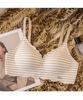 Ropa interior rayada dulce de moda Sin marcas Sujetador superior Push-up de cierre lateral Sujetador de espalda en U Belleza Levantador de espalda