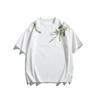 Studio One Marca Americana Trendy Estilo Preppy Bordado Floral Camiseta de Algodón para Hombre y Mujer Suelta Verano Manga Corta Gk432
