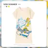 Pijama Feminino Verão Manga Curta Fino Desenho Animado Pequeno Fresco Fofo Estilo Ins Solto Camisola Doce Estudante Roupas de Casa