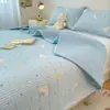 Algodón tipo A con forro polar, un lado algodón puro, un lado felpa de leche para bebé, colcha de doble uso, funda de colchón para estudiante, funda de cama kang