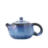 Suministrado Directamente por el Fabricante, Tetera de Cerámica Tianmu Esmaltada en Horno para Uso Doméstico, Juego de Té de Cerámica Kung Fu, Tetera Longdan, Tetera para Preparar Té, Tetera Xishi
