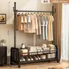 Perchero Sencillo de Pie para Dormitorio, Balcón Interior, Estante para Secar Ropa de Uso Doméstico, Colgador de Ropa para Dormitorio, Perchero