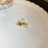 Anillo de dedo abierto ajustable con letra H de circonita micro incrustada, diseño de nicho de lujo ligero para mujer, joyería de mano