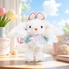 Lindo Llavero de Conejo de Orejas Largas con Vestido de Princesa de Peluche Figura de Muñeca de Dibujos Animados Cosplay Colgante para Bolso de Pareja Pequeño Regalo