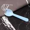 Garfo Colher Descartável Espessado Garfo de Frutas Transparente Colher de Sobremesa Plástico Utensílios para Bolo Garfo Colher Saco Independente de Peça Única