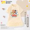 2025 Nuevo Dibujo Animado Paw Patrol Elegante Vestido de Algodón Transpirable de Manga Corta para Niñas Falda de Malla de Verano