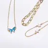 Novos Produtos na Amazon na Europa e nos Estados Unidos: Moda e Único Pingente de Borboleta Estrela Azul Joia para Pé Conjunto de 3 Peças com Tornozeleira Ajustável