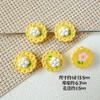 Cadena para teléfono móvil con cuentas de aleación, collar y horquilla, accesorios para el cabello, con diseño de conejo de viento y flores de color macarrón