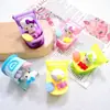 Gato de Dibujos Animados Tridimensional de Color Sólido Accesorios de Resina Hechos a Mano para Coche DIY Llavero Adornos Pequeños para Coche Colgante para Bolso