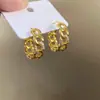 Brincos Argola Dourados Trançados Estilosos e Elegantes Inspirados em Celebridades para Mulheres, Brincos de Luxo Leve de Alta Qualidade com um Toque Sofisticado
