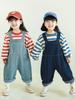 Wulibu 2026 Overoles de Moda para Niños Pantalones Sueltos Ajustables Casuales Versátiles Estilo Coreano Jeans para Bebé
