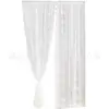 Cortinas Transparentes com Varão de Renda de Duas Fileiras Cortinas Sem Furo Cortinas Transparentes Brancas Francesas para Sala de Estar Quarto Varanda Cortinas de Divisória