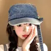 Chapéu Jeans Vintage com Laço para Equitação Feminino, Chapéu Plano de Bico de Pato Estilo Japonês Diário de Alta Qualidade para Circunferências de Cabeça Grandes, Boina
