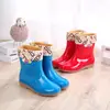 Botas de Lluvia de Terciopelo Desmontables para Otoño e Invierno para Mujer, Modernos Zapatos de Agua de Media Longitud Antideslizantes y Resistentes al Desgaste para Mujer, Zapatos de Goma, Botas de Agua para Adultos