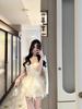 Senhora de Família Rica Elegante Festa de Banquete Vestidinho Branco Renda Espartilho Cisne Branco Princesa Vestido Bufante