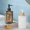 Frasco de Vidro Quadrado para Álcool em Gel Transfronteiriço, Gel de Banho, Shampoo, Frasco Reutilizável de Grande Capacidade, Frasco Dispensador de Sabão Tipo Pressão