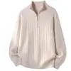 Fabricante de suéteres estilo nuevo holgado y moderno cuello alto media cremallera estilo youth old money colorblock base layer moderno