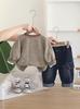 Traje para niño Otoño 2025 Nuevo Estilo Sudadera con Letras Moderna y a la Moda para Niños Conjunto de Dos Piezas de Otoño para Niños