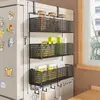Prateleira de geladeira de cozinha multi-funcional para armazenamento e uso doméstico, multicamadas, sem furos, para filme plástico, sacola e cesta de armazenamento de temperos