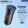 Carregador de Carro Transfronteiriço Pd20W Qc3.0 Carregamento Rápido Acendedor de Cigarros Porta Dupla Uma para Duas A+C Carregador de Carro 58W