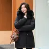 Parker 2025 Nuevo Abrigo de Algodón Elegante de Longitud Media para Mujeres Pequeñas, Chaqueta de Algodón Gruesa con Forro Polar de Invierno para Mujeres de Tallas Grandes