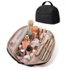 Bolsa de Maquillaje Acolchada Transfronteriza Feihong, Bolsa de Almacenamiento Cosmético Esponjosa y Elegante, Bolsa de Almacenamiento Portátil para Artículos de Tocador de Viaje