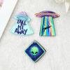 Venta Caliente Transfronteriza Acrílico Doble Cara Extraterrestre Espeluznante Nave Espacial Material para Pendientes Collar Llavero DIY