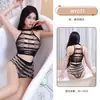 Jiuli Qingchuan Malha Transparente com Recorte no Peito Charmoso Sexy Duas Peças Apaixonado Roupa de Malha Sexy Sem Tirar Distribuição e Atacado