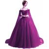 Tule Rojo Rosa 2026 Nuevo Vestido de Novia de Boda con Mangas Largas Estilo Hada Vestido de Noche Suministro del Fabricante