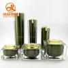 Set Cuadrado Acrílico Botella Crema Verde Botella Vacío Loción Esencia Botella Cosmética Material de Embalaje