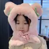 Gorro y Bufanda Integrados para Niños con Protección para el Cuello para Bebés Niñas Otoño e Invierno Bufanda Cálida para el Cuello para Niños y Niñas Gorro de Invierno con Protección para los Oídos