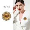 Broche Girassol Retrô Liga Feminina Roupas Decorativas Corsage Inlaid com Strass Pino Fixo Acessórios Atmosféricos
