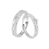 Anillos de Pareja Románticos Polaris Elemento Estrella Diseño de Banda de Anillo Texturizada Un Par de Anillos para el Dedo Anillo Abierto Versátil Ajustable